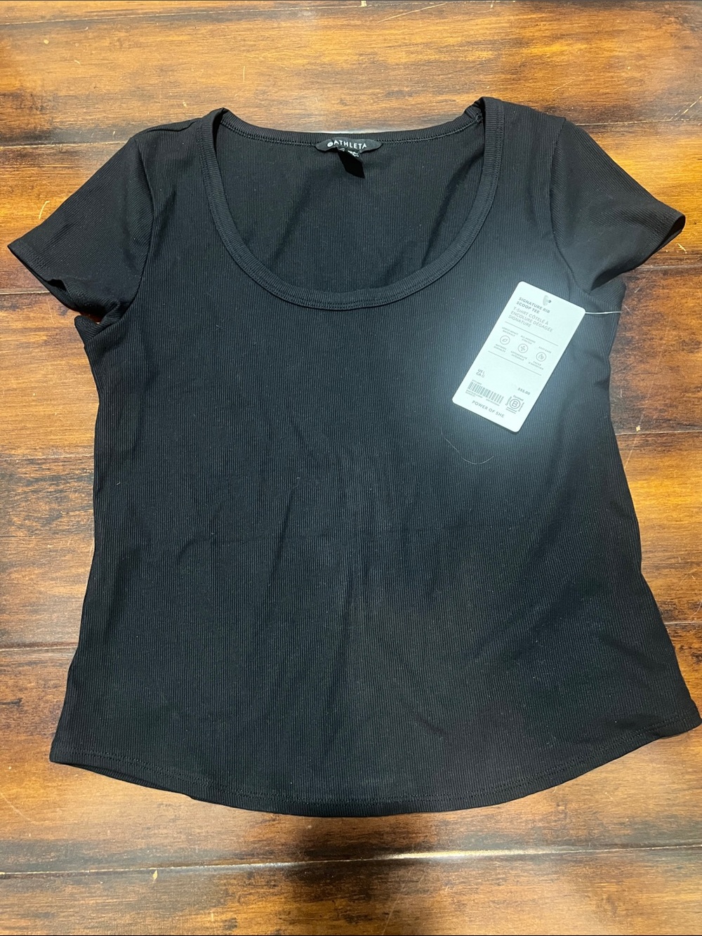 Athleta Black Scoop Neck Short Sleeve Tee